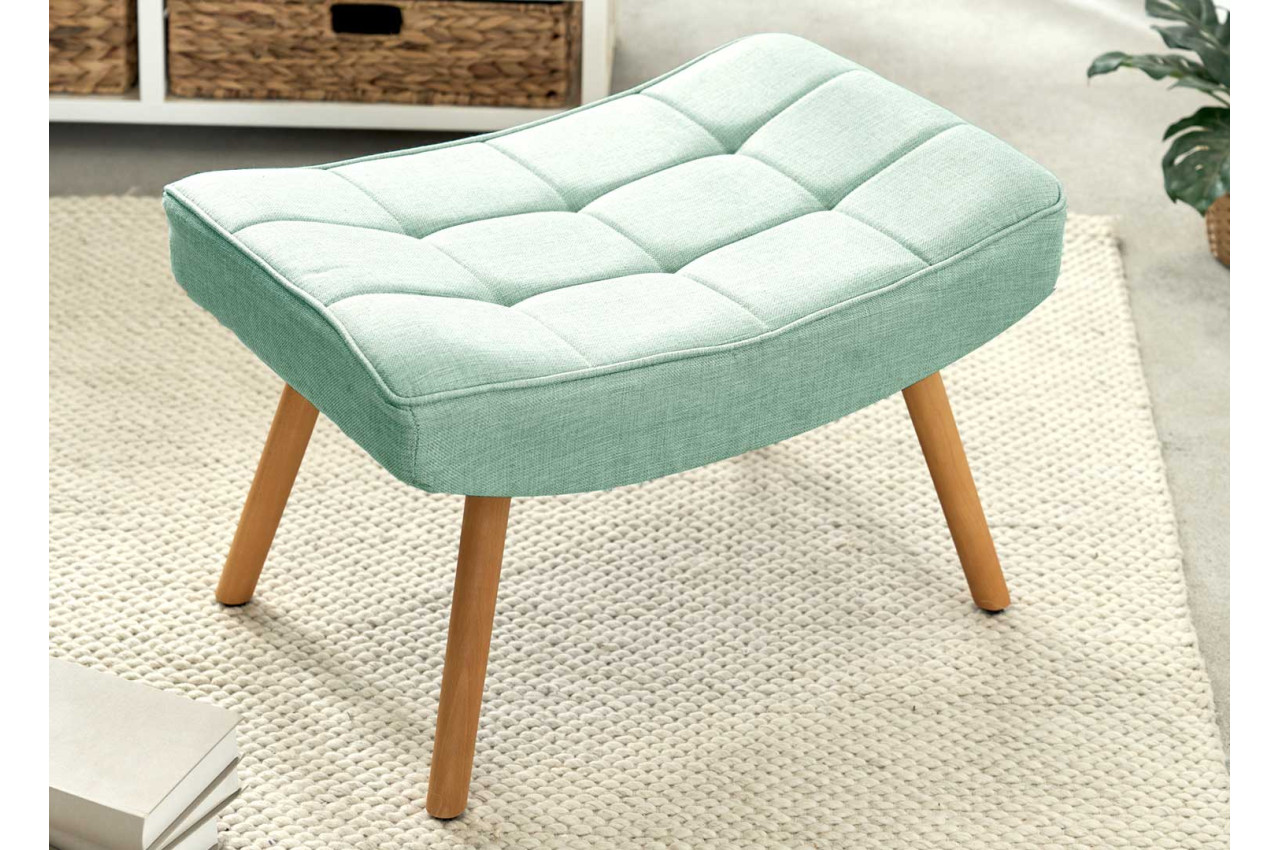 Fauteuil Scandinave Avec Repose Pied Vert Tilleul Cbc Meubles