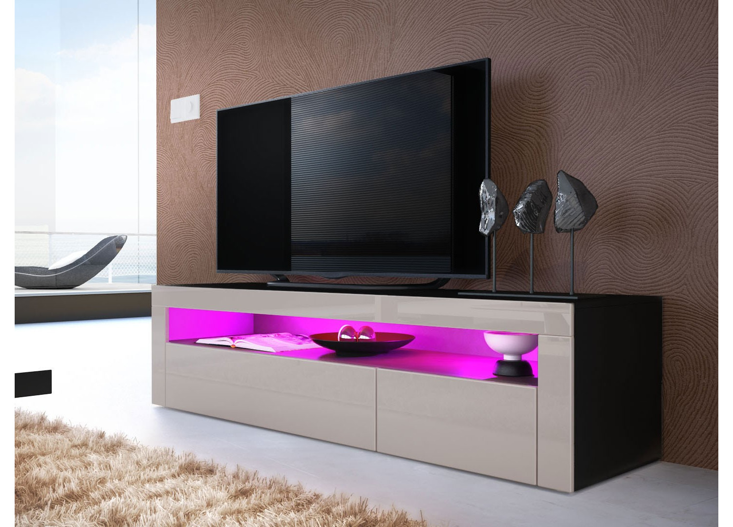 Meuble Tv Bas Design Dylan Cbc Meubles