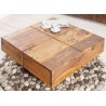 Table basse carrée bois massif sesham 80 cm