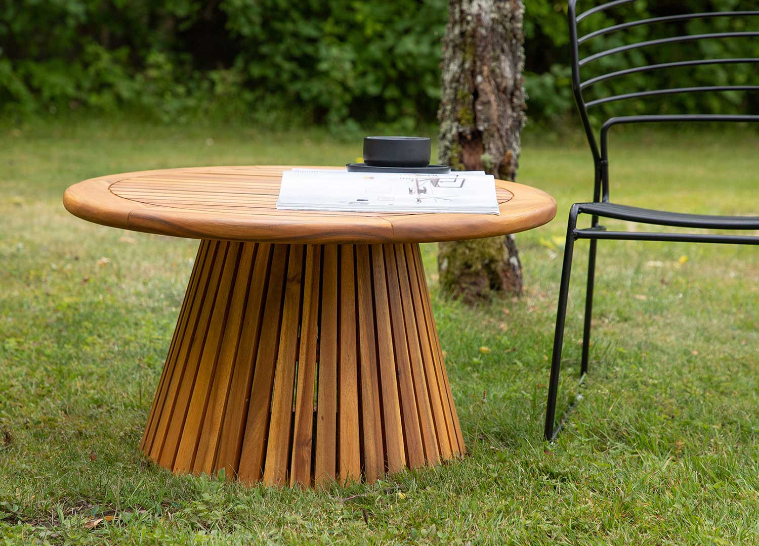 Petite table d'appoint de jardin ronde en acacia - Cbc-Meubles