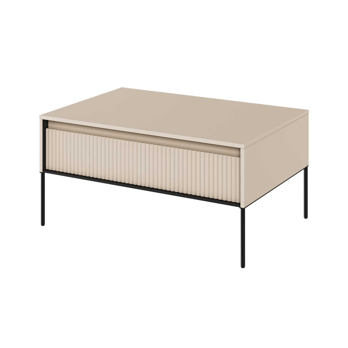 Table basse rectangulaire 1 porte beige sable