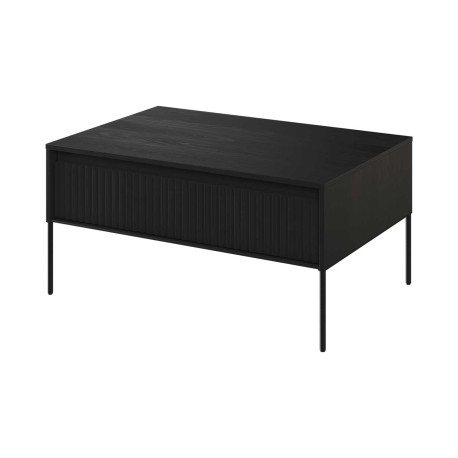 Table basse rectangulaire 1 porte noir