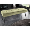 Banc en velours vert olive 1m