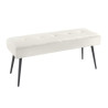 Banc en velours champagne 1m