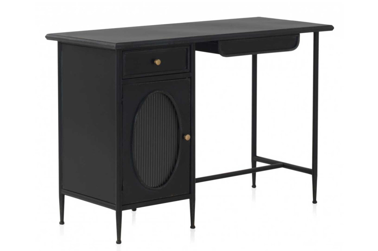 Bureau avec rangements 120x55x84 cm noir