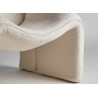 Fauteuil contemporain tissu bouclé blanc LEO