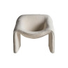 Fauteuil contemporain tissu bouclé blanc LEO