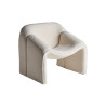 Fauteuil contemporain tissu bouclé blanc LEO