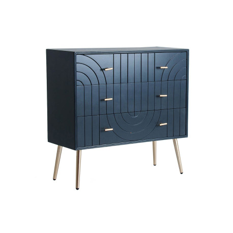 Commode moderne pin gris foncé et doré Gabin