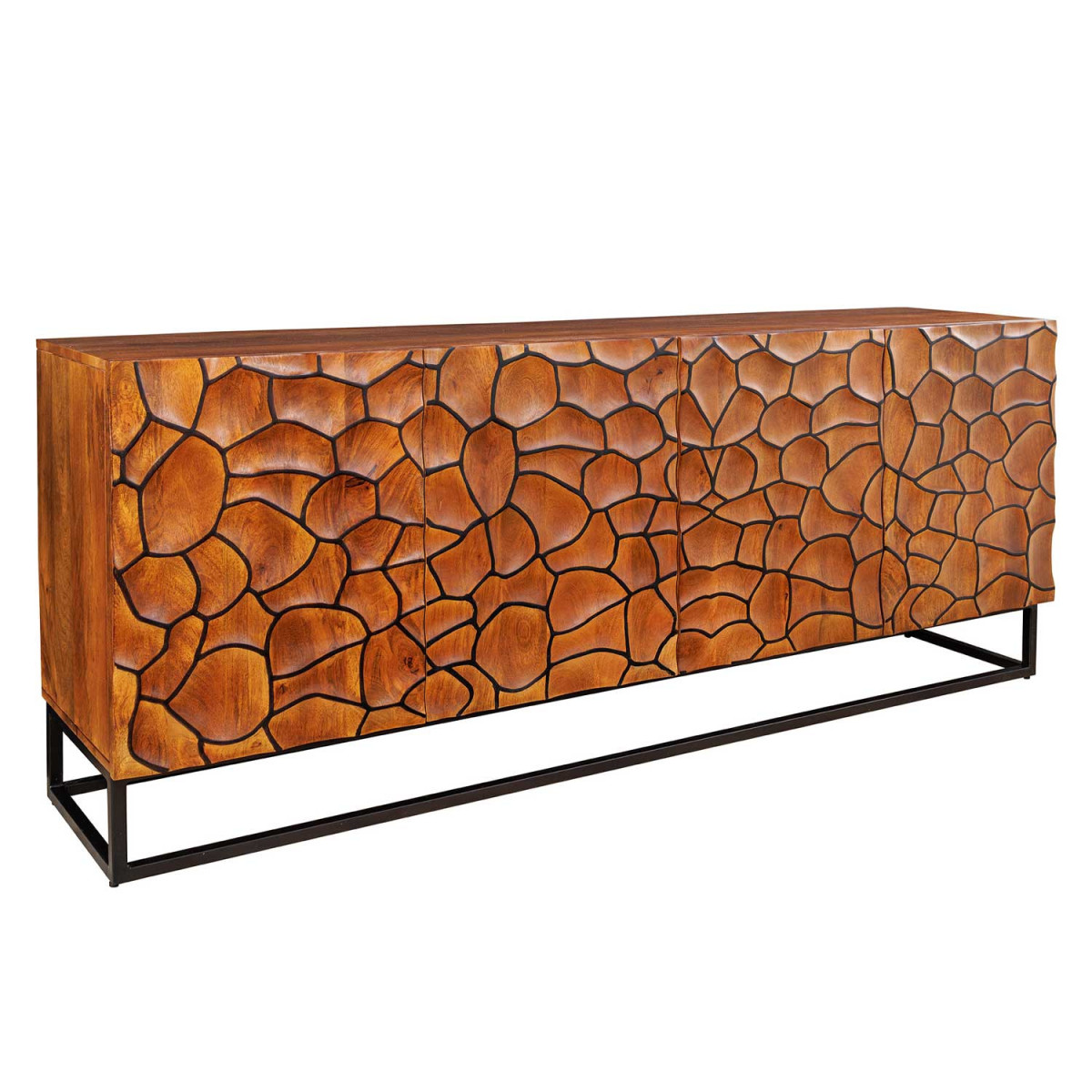 Buffet original façades mosaïque effet 3D manguier marron Sacha