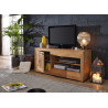 Meuble tv 130 cm 1 porte et 2 niches en bois massif