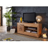 Meuble tv 130 cm 1 porte et 2 niches en bois massif