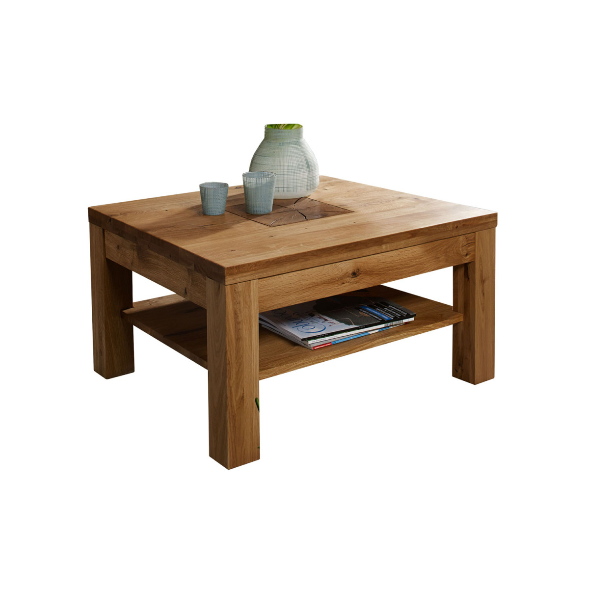 Table basse carrée en bois 70 cm