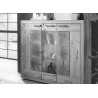 Vitrine en bois de chêne de 3 portes 150 cm