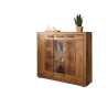 Vitrine en bois de chêne de 3 portes 150 cm