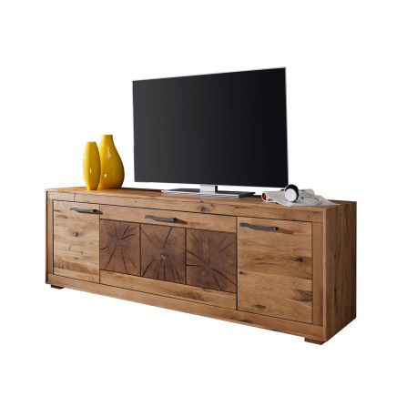 Meuble tv 3 portes en bois de hêtre 178 cm