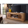 Meuble tv 2m de 2 portes et 2 niches en bois massif