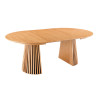 Table à manger ronde extensible en bois couleur chêne naturel