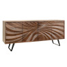 Buffet marron 4 portes 175 cm en acacia Nolan