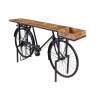 Console bicyclette en bois de manguier et métal noir 194 cm Cyclo