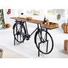 Console bicyclette en bois de manguier et métal noir 194 cm Cyclo