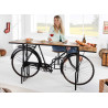 Console bicyclette en bois de manguier et métal noir 194 cm Cyclo