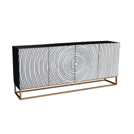 Buffet original moderne à motifs cercles 3D blanc et noir Adamo