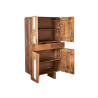 Buffet haut 142 cm travertin et manguier avec rangements Alvaro