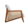 Fauteuil rotin et tissu beige structure bois d'hévéa Berit