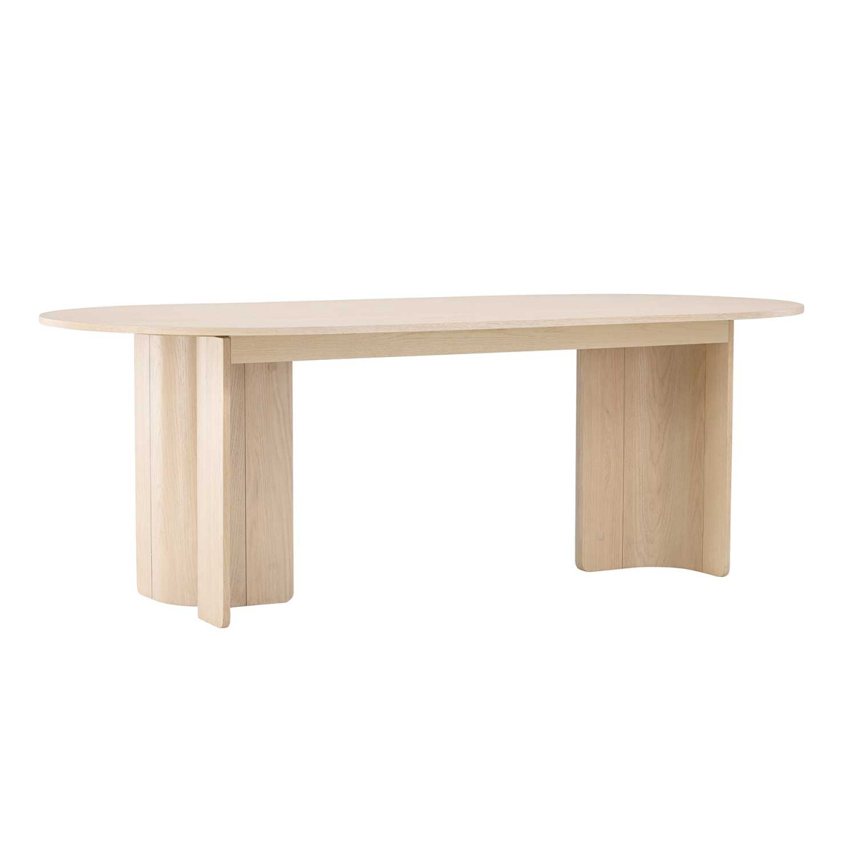 Table à manger ovale MDF 220 cm bois clair TYRESO