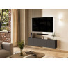 Meuble TV suspendu graphite 4 portes 183 cm Piana