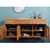 Buffet 3 portes bois massif acacia 160 cm