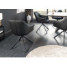 Lot de 2 chaises pivotantes en cuir noir Hudson