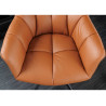 Lot de 2 chaises accoudoirs pivotantes en cuir cognac Hudson