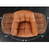 Lot de 2 chaises accoudoirs pivotantes en cuir cognac Hudson