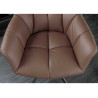 Lot de 2 chaises accoudoirs pivotantes en cuir marron Hudson