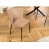 Lot de 4 chaises rose tissu côtelé et métal noir Palmer