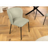 Lot de 4 chaises vert menthe tissu côtelé et métal noir Palmer