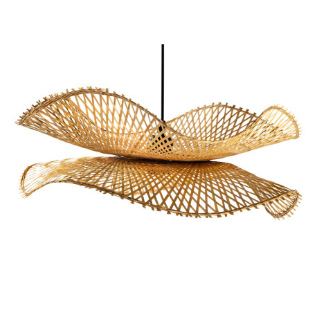 Lampe suspension bambou tressé 70 cm Tiki