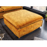 Pouf tissu velours jaune moutarde Tricia