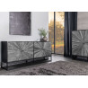 Buffet en manguier noir et teck gris 4 portes Taylor