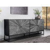 Buffet en manguier noir et teck gris 4 portes Taylor