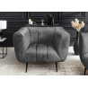 Fauteuil en velours gris et métal noir Empire