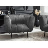 Fauteuil en velours gris et métal noir Empire