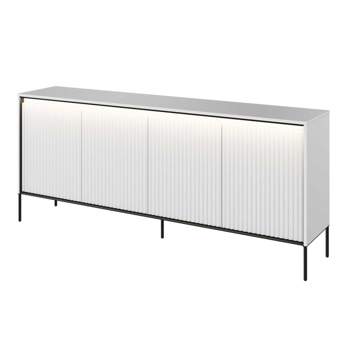 Buffet moderne 4 portes blanc à LED Trend