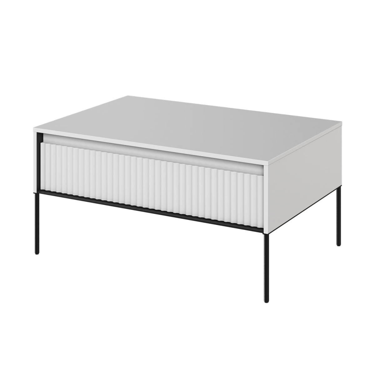 Table basse rectangulaire blanche 1 porte Trend