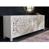 Buffet blanc en bois sculpté style oriental Azura