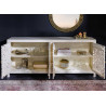 Buffet blanc en bois sculpté style oriental Azura