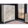 Buffet haut blanc en bois de manguier style oriental Azura