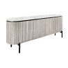 Buffet massif 170 cm en manguier sablé gris et plateau en marbre Kezia